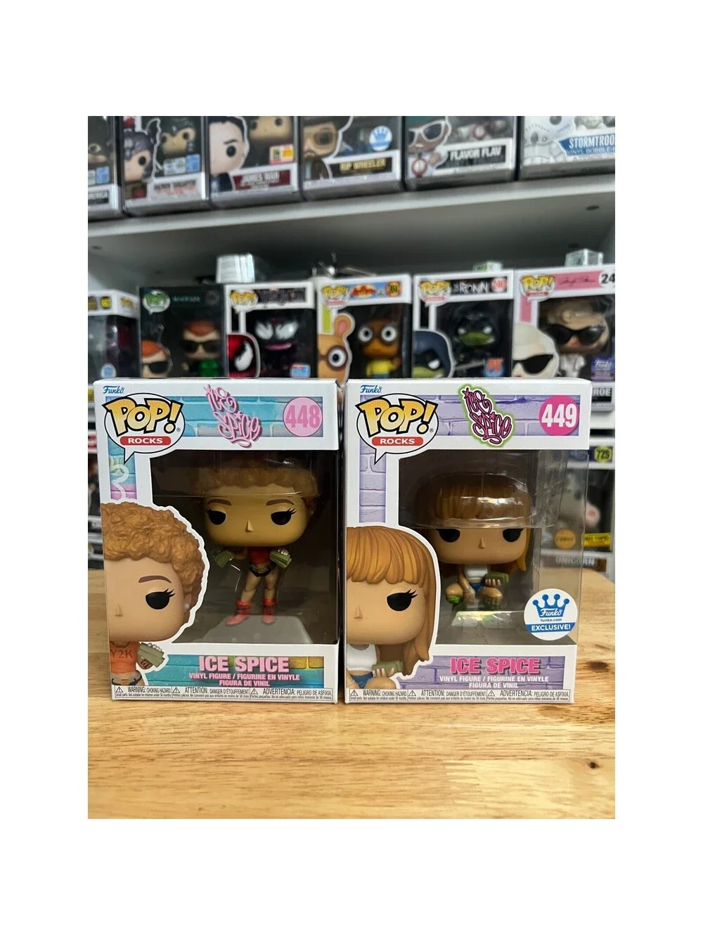 2 Ice Spice Funko Pops Excluive Y2k #449 #448 Rocks Music Shop Hip Hop Tik Tok